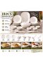 18 Pcs Melamine Dinner Set for 4 | White Dinnerware Set with Rice Plate, Deep Plates, Serving Bowl with Lid, Bowls, Ladle & Rice Spoon | Lightweight Tableware Set - 2