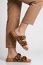 Tan Adjustable Double-Strapped Patterned Soft Sole Women's Slippers 7511