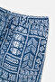 White-Indigo Ethnic Patterned Mid-Shorts - 3