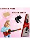 6 String Angle Wood Guitar 32 inch Music Learning Wooden Guitar for Kids Age 3+ (Maroon) - 2