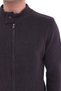 Brown Men's 100% Cotton Ribbed Knit Full Zipper Cardigan with Snap Detail and Stand Collar Trist-1203 - 5