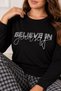 Premium Women's Plus Size Comfortable Winter Long Sleeve Pajama Set - 4