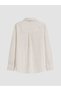 Özmarka New Season Ecru Scarf Collar Striped Women's Shirt - 7