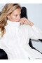 Peak New Season Ecru High Collar Women's Peplum Shirt - 3