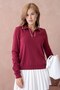 Contrast Piping Polo Collar Long Sleeve Knitwear Sweater Aw26Kz00059