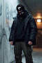Knitted Unisex Gun Broken Heart Embroidered Balaclava Black - 5