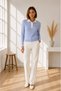 Contrast Polo Collar Buttoned Embossed Patterned Knitwear Sweater Aw26Kz00064 - 3