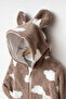 Baby Welsoft Jumpsuit with Cloud Pattern, Hooded, Teddy Bear Ears and Zipper - 5
