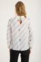 Twisted High Neck V Neck Blouse - 5