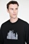 Men's Black Cotton Standard Fit Regular Cut Crew Neck Sweatshirt - 4
