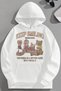 Unisex 3 Thread Cotton White Keepsmiling Print Loose Fit Sweatshirt Hoodie
