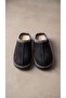 Women's Black Fur Lined Suede Textured House Slippers 3 cm Bynduggmtf01 - 8