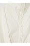 Peak New Season Ecru High Collar Women's Peplum Shirt - 7