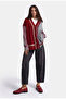 Women's Burgundy W6-35 Oversize Shirt Fabric Detailed Special Design Knitwear Cardigan - 3
