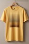 Yellow Men's Gradient Tape Printed Crew Neck T-Shirt - 3