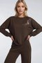 Embroidered crew neck sweatshirt and straight leg pants two-piece set - 2