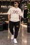 New Season Trend Unisex T-Shirt and Sweatpants Set with Arrow X Print