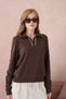 Contrast Piping Polo Collar Long Sleeve Knitwear Sweater Aw26Kz00059