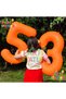 1 Year Old Orange Color Neon One Number Foil Balloon 40Inch 100cm 1 Piece Helium Flying Party Celebration Balloon - 4