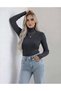 High-Necked Long Sleeve Women's Bodysuit Sweater Set of 4 - Anthracite Navy Blue Khaki Claret Red - 7