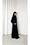 Mwo019 - abaya text clouch plain black - 2