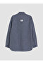 Vizyon New Season Navy Blue Plaid Oversize Women's Shirt - 8