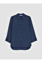 Peak New Season Navy Blue Oversize Modal Blend Shirt