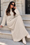 Knitted Patterned Knitwear Dress K3031 Stone Color - 2