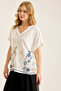 Mesh V-Neck Blouse - 3