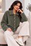 Women's Shirt Collar 7 Heart Gold Buttoned Long Furry Embroidered Knitwear Jacket - 7