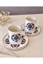 Tabak Evi Porcelain Lalezar Gold Gilded Coffee Cup Set 80Cc 4 Pieces for 2 People - 3