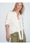 Shawl Roba Collar Ruffle Women's Shirt from Uzg Store for Style Enthusiasts