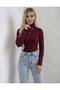 High-Necked Long Sleeve Women's Bodysuit Sweater Set of 4 - Anthracite Navy Blue Khaki Claret Red - 5