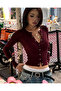 بلوزة Y2k Aestethic Lace Baby Retro Snap ذات الأزرار الأمامية - 2