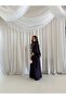 MWT2112 - عباية كريب مع تطريز خفيف من الأمام -Crepe Abaya with Front Embroidery - 3