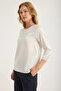 Satin Round Neck Buttoned Blouse - 2