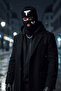 Knitted Unisex Gun Broken Heart Embroidered Balaclava Black - 4