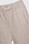 Baby Boy Beige-Melange Sweatpants with Elastic Waist and Cuffs - 3