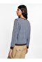 Kadın Çizgili Örme Sweatshirt - 4