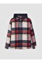Hooded Plaid Patterned Boy's Shirt (W6)