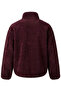 Fleece Jacket with Zippered Standing Collar - Bordo - 3