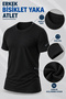 Men's Crew Neck Short Sleeve Undershirt Undershirt (Tutku Authorized Seller) 100% Cotton Set of 2 – 1 Black + 1 White - 5