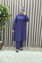 Women's Clothing Plus Size Collar and Side Snap Button Pants Set - 7