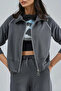 Modal Textured Zippered Sweatshirt & Trousers Two-Piece Set - 2