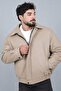 Winter Filled Fur Inside O Oversized Faux Leather Coat Kmd_50502 - 3
