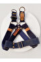 Dog Chest Harness Adjustable Small Breed Velvet Navy Blue - 2