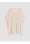 Ozmarka New Season Beige Large Size Openwork Women's Knitwear Sweater