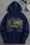 Unisex 3 Thread Cotton Navy Blue Angelstarting Loose Fit Sweatshirt Hoodie