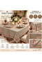 Kızıl Harman Embroidery Picolu Stone Color Boxed Tablecloth Set – 1 Runner and 12 Napkins Dowry Tableware Set - 3
