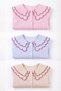 Girl's Seasonal Suit Set with Collar Detail, Striped Shirt and Trousers, 2-Piece Set - 5